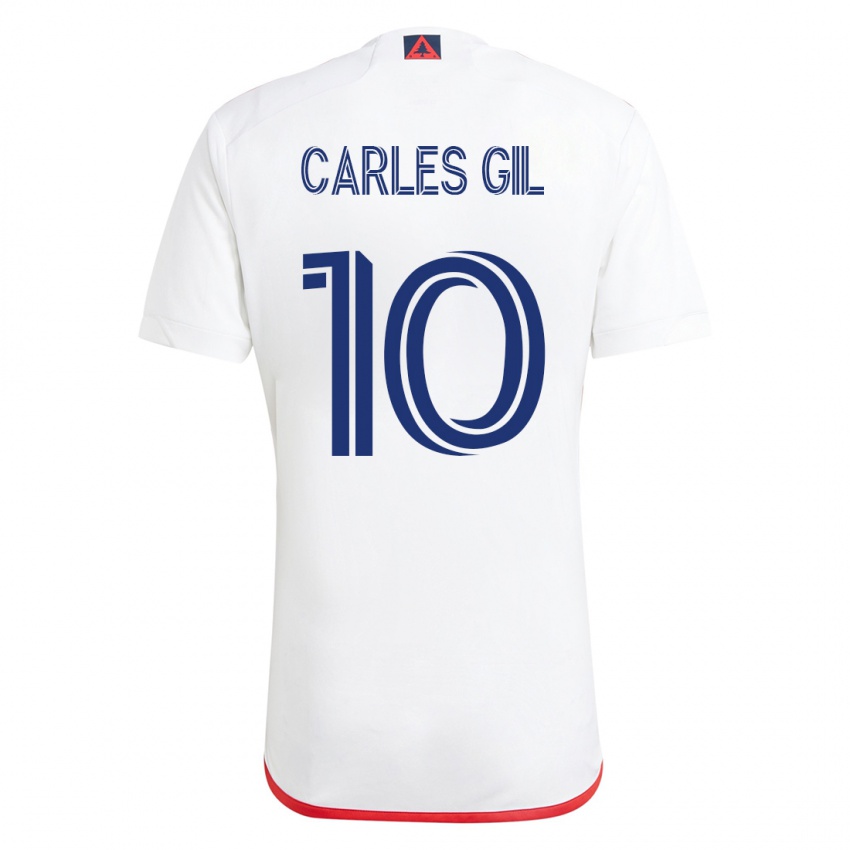 Herren Carles Gil #10 Weiß Rot Auswärtstrikot Trikot 2023/24 T-Shirt Österreich