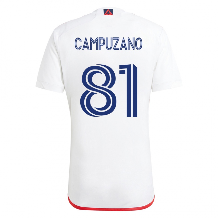 Herren Nico Campuzano #81 Weiß Rot Auswärtstrikot Trikot 2023/24 T-Shirt Österreich