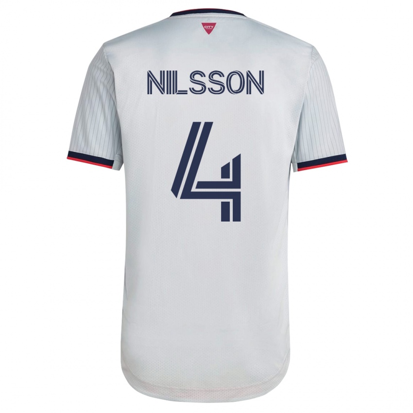 Herren Joakim Nilsson #4 Weiß Auswärtstrikot Trikot 2023/24 T-Shirt Österreich