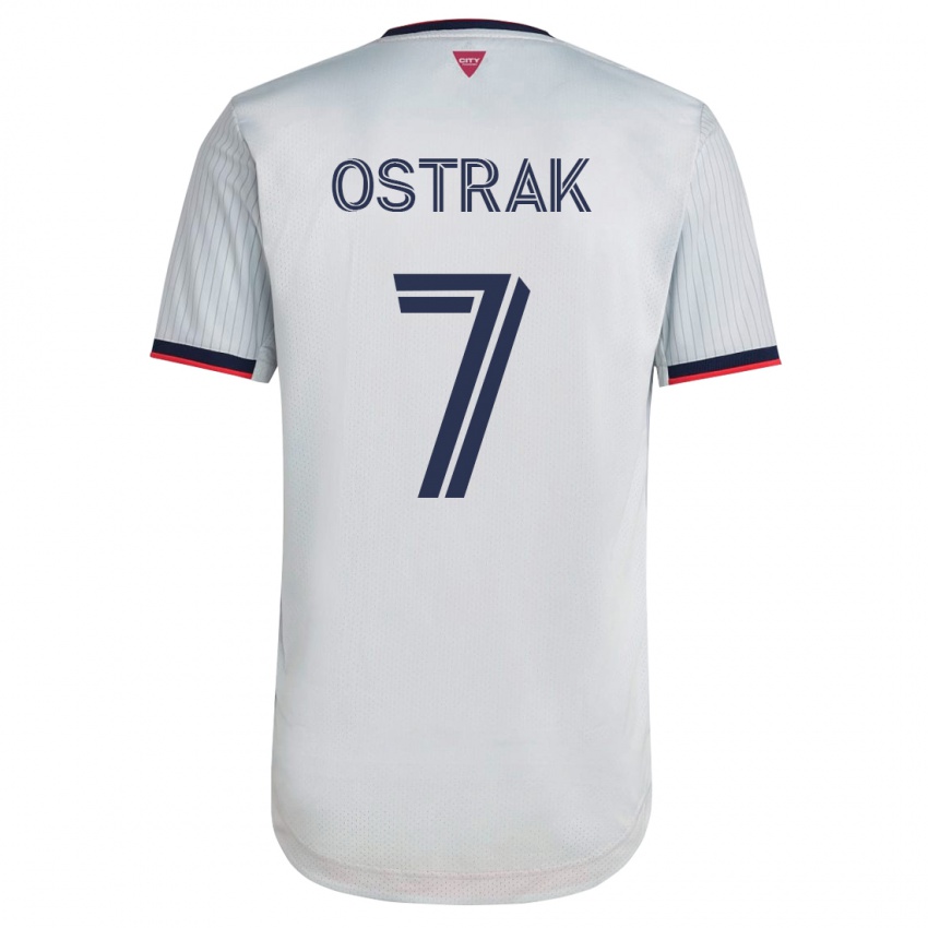Herren Tomás Ostrák #7 Weiß Auswärtstrikot Trikot 2023/24 T-Shirt Österreich