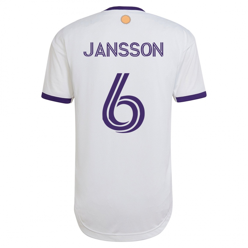 Herren Robin Jansson #6 Weiß Auswärtstrikot Trikot 2023/24 T-Shirt Österreich