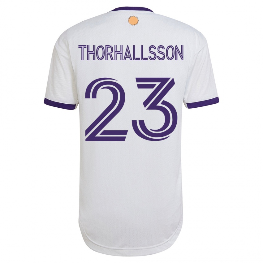 Herren Dagur Dan Thórhallsson #23 Weiß Auswärtstrikot Trikot 2023/24 T-Shirt Österreich