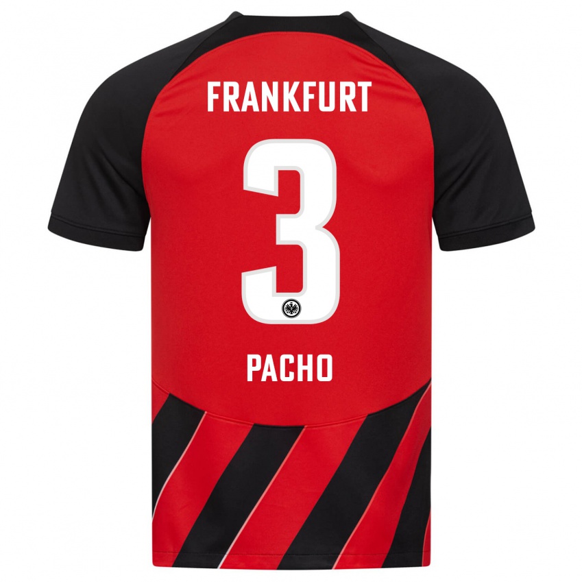 Damen Willian Pacho #3 Rot Schwarz Heimtrikot Trikot 2023/24 T-Shirt Österreich
