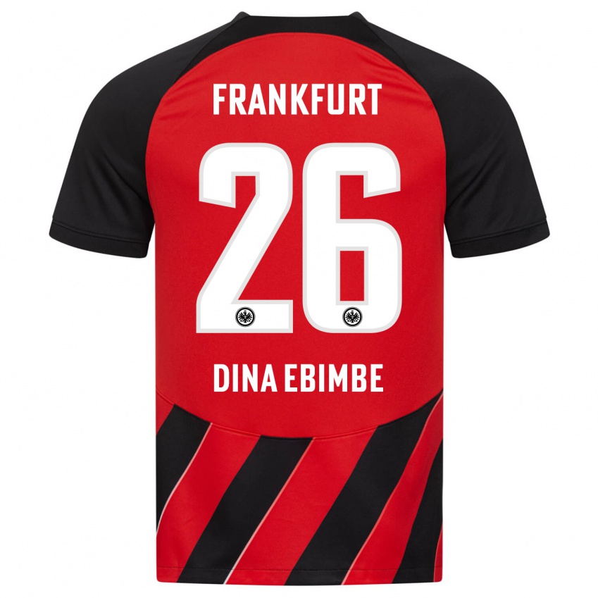 Damen Junior Dina Ebimbe #26 Rot Schwarz Heimtrikot Trikot 2023/24 T-Shirt Österreich