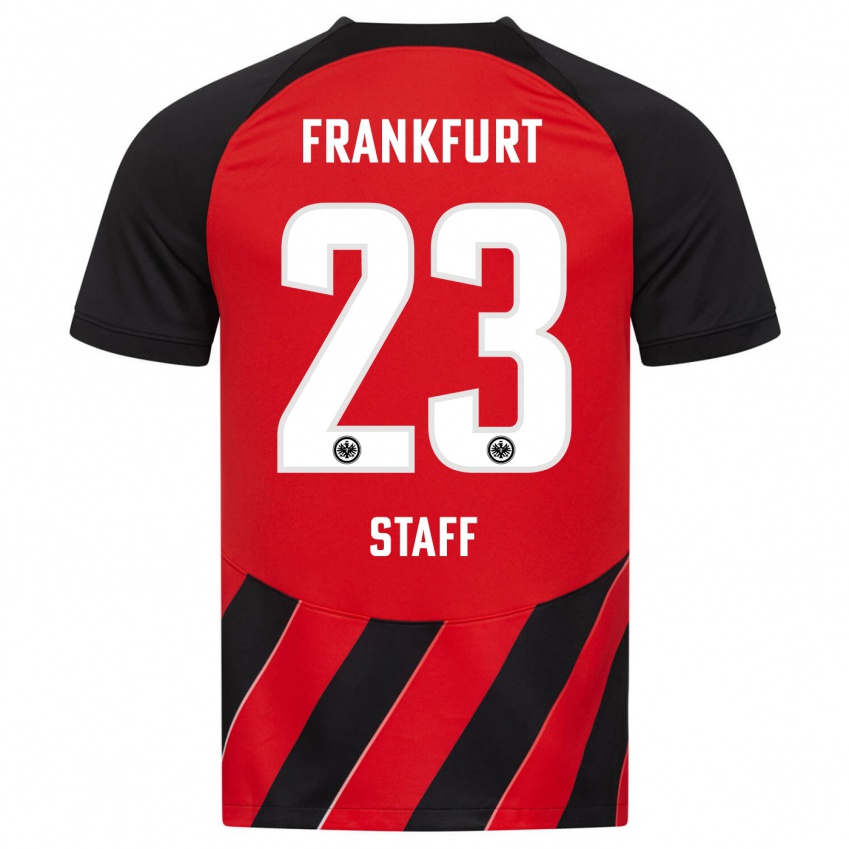 Damen Alexander Staff #23 Rot Schwarz Heimtrikot Trikot 2023/24 T-Shirt Österreich