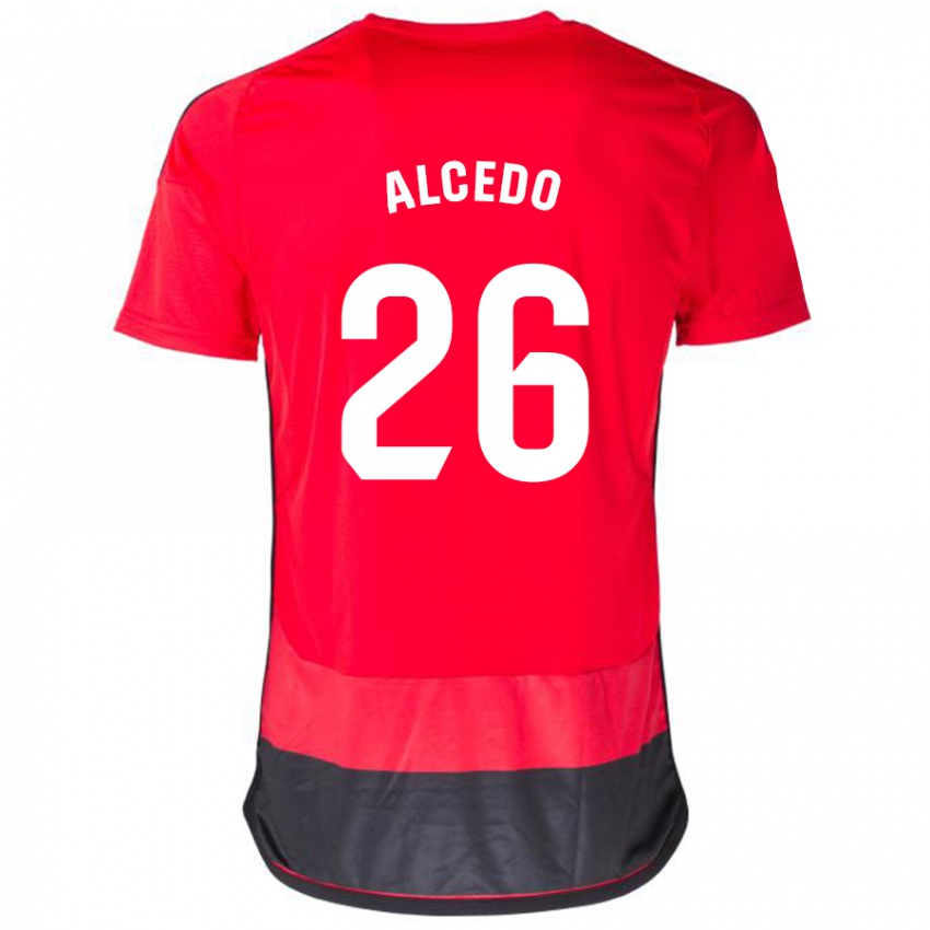 Damen Juan María Alcedo #26 Rot Schwarz Heimtrikot Trikot 2023/24 T-Shirt Österreich