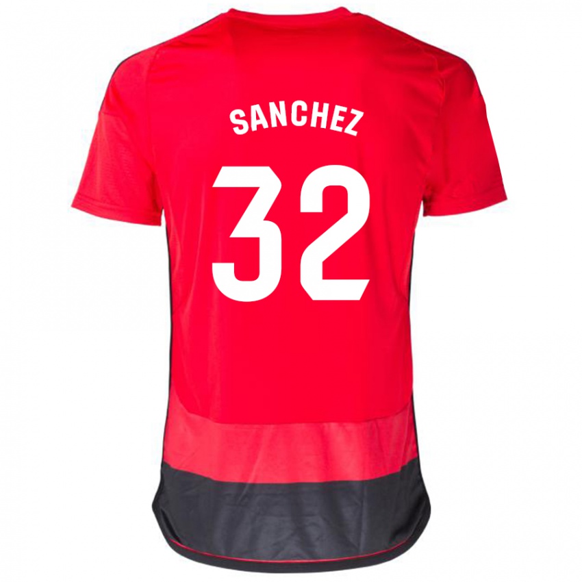 Damen Rubén Sánchez #32 Rot Schwarz Heimtrikot Trikot 2023/24 T-Shirt Österreich
