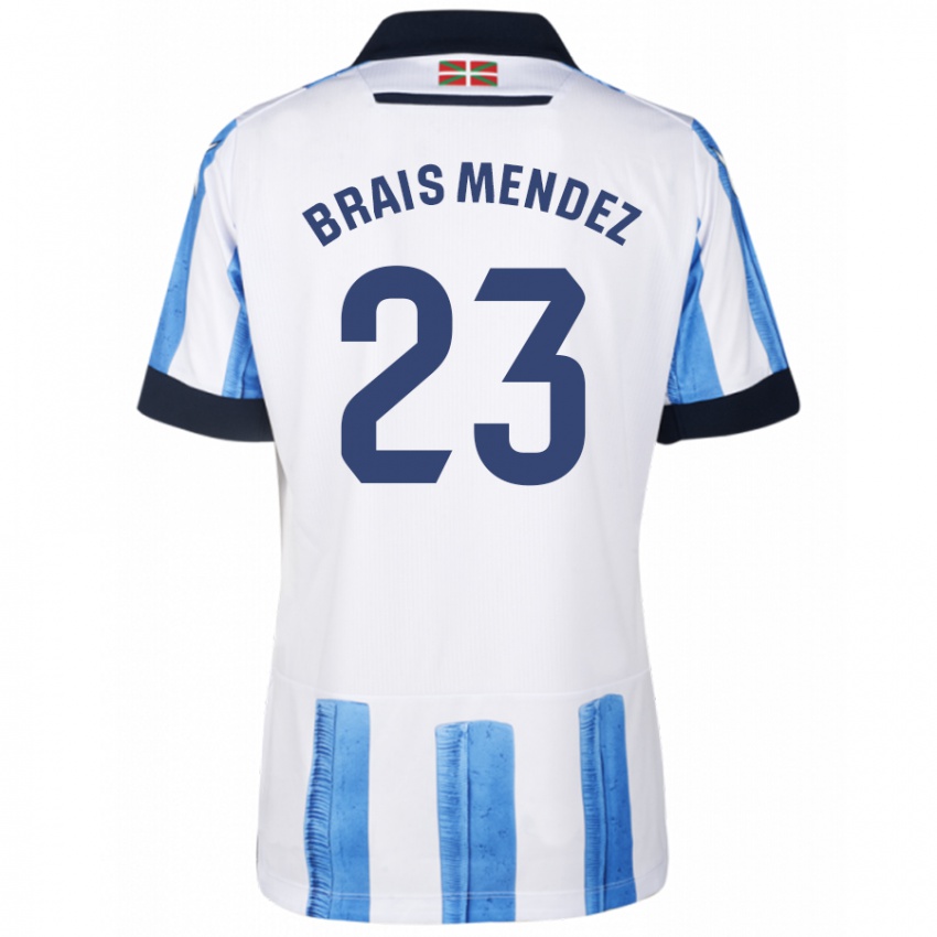 Damen Brais Mendez #23 Blau Weiss Heimtrikot Trikot 2023/24 T-Shirt Österreich