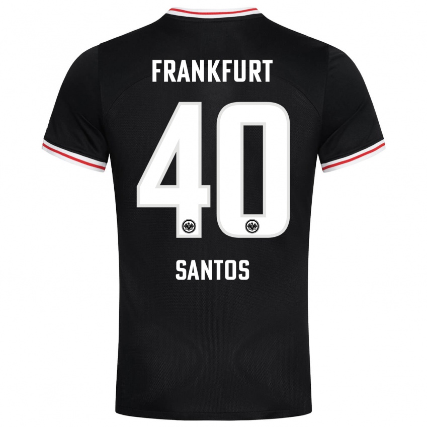 Damen Kauã Santos #40 Schwarz Auswärtstrikot Trikot 2023/24 T-Shirt Österreich