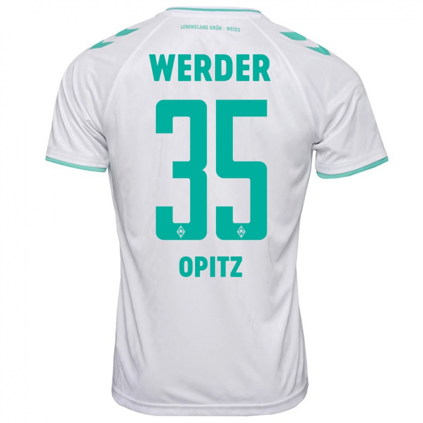 Damen Leon Opitz #35 Weiß Auswärtstrikot Trikot 2023/24 T-Shirt Österreich