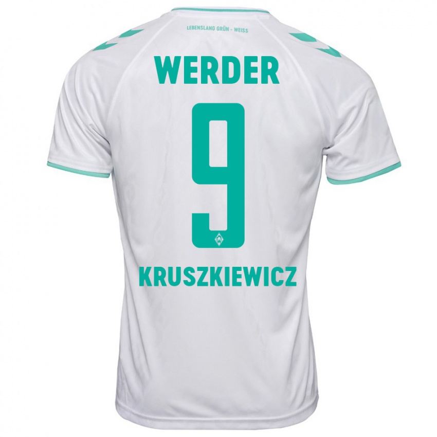 Damen Jakub Kruszkiewicz #9 Weiß Auswärtstrikot Trikot 2023/24 T-Shirt Österreich