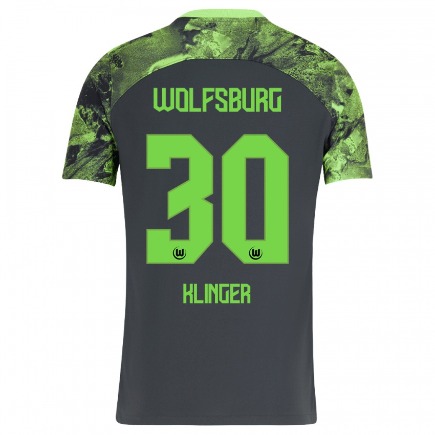 Damen Niklas Klinger #30 Dunkelgrau Auswärtstrikot Trikot 2023/24 T-Shirt Österreich