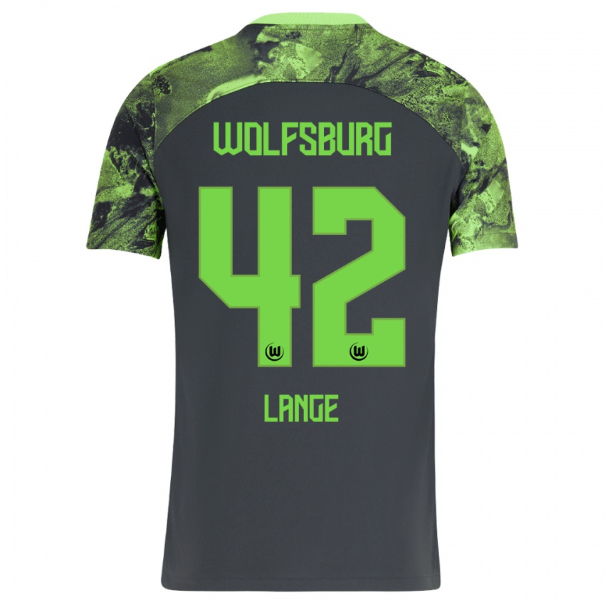Damen Felix Lange #42 Dunkelgrau Auswärtstrikot Trikot 2023/24 T-Shirt Österreich