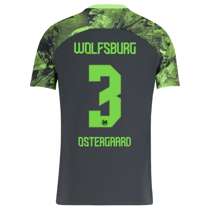 Damen Christian Östergaard #3 Dunkelgrau Auswärtstrikot Trikot 2023/24 T-Shirt Österreich