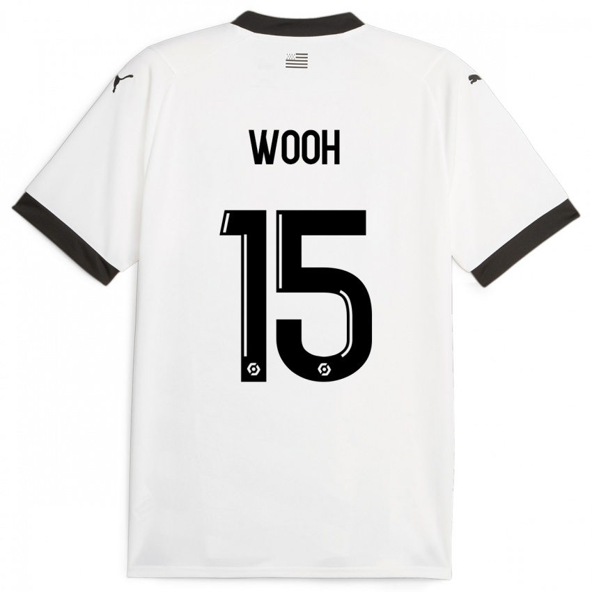 Damen Christopher Wooh #15 Weiß Auswärtstrikot Trikot 2023/24 T-Shirt Österreich