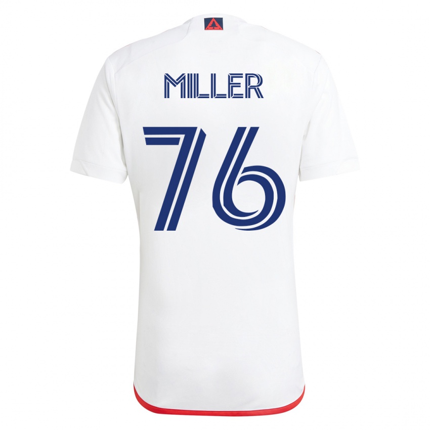Damen Peyton Miller #76 Weiß Rot Auswärtstrikot Trikot 2023/24 T-Shirt Österreich