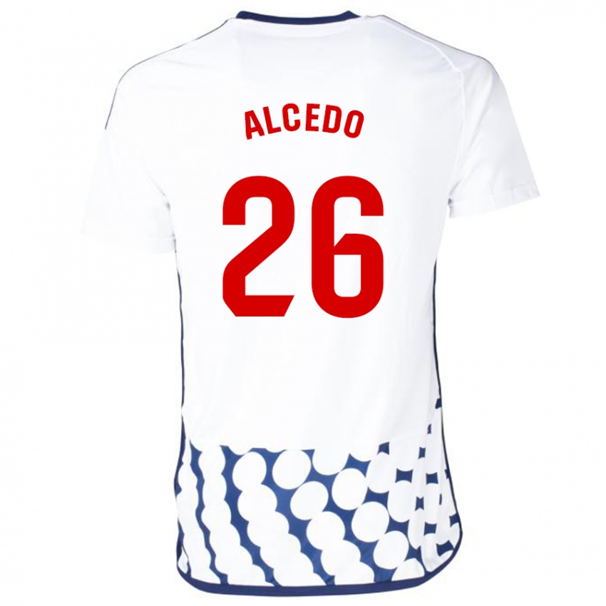 Damen Juan María Alcedo #26 Weiß Auswärtstrikot Trikot 2023/24 T-Shirt Österreich