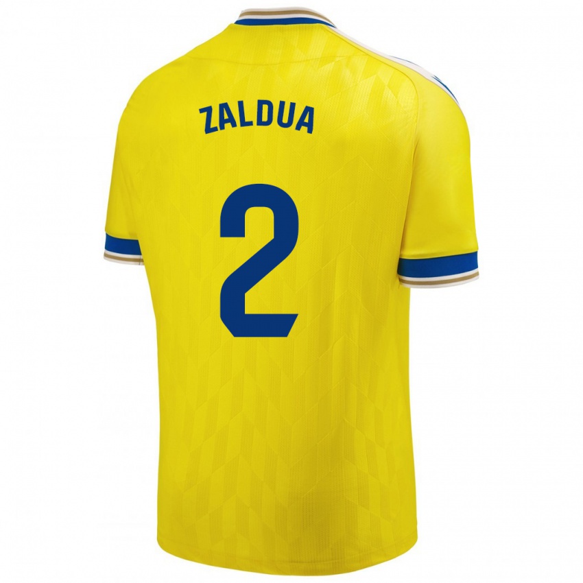 Kinder Joseba Zaldua #2 Gelb Heimtrikot Trikot 2023/24 T-Shirt Österreich