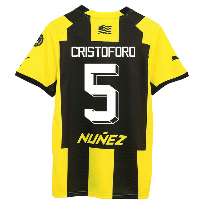 Kinder Sebastián Cristóforo #5 Gelb Schwarz Heimtrikot Trikot 2023/24 T-Shirt Österreich