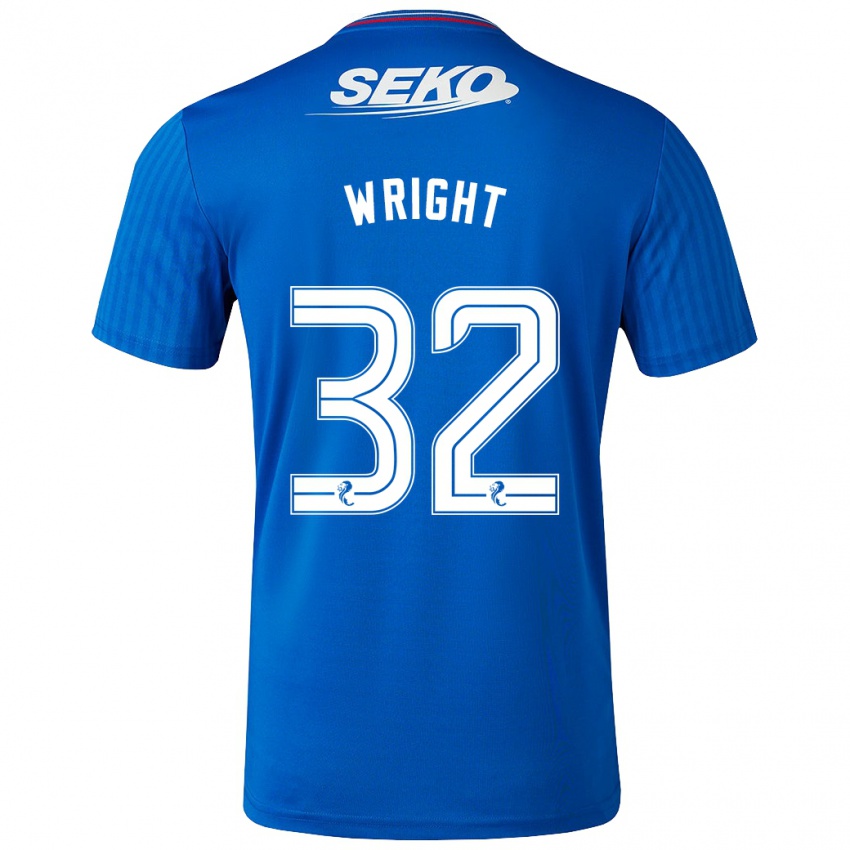 Kinder Kieran Wright #32 Blau Heimtrikot Trikot 2023/24 T-Shirt Österreich