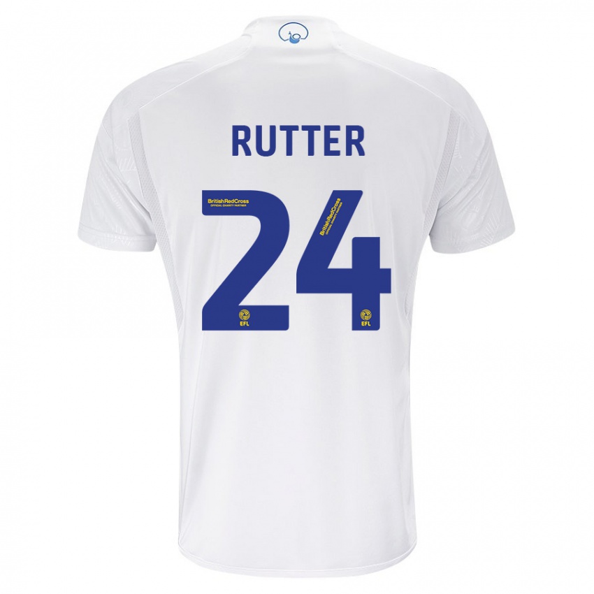 Kinder Georginio Rutter #24 Weiß Heimtrikot Trikot 2023/24 T-Shirt Österreich