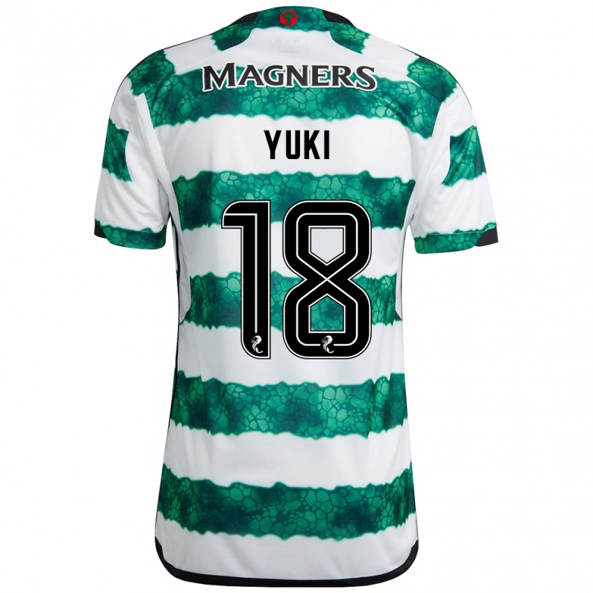Kinder Yuki Kobayashi #18 Grün Heimtrikot Trikot 2023/24 T-Shirt Österreich
