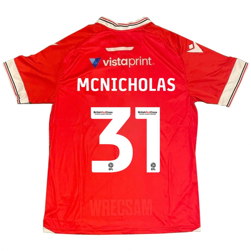 Kinder Luke Mcnicholas #31 Rot Heimtrikot Trikot 2023/24 T-Shirt Österreich