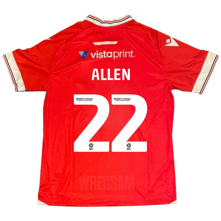 Kinder Keren Allen #22 Rot Heimtrikot Trikot 2023/24 T-Shirt Österreich