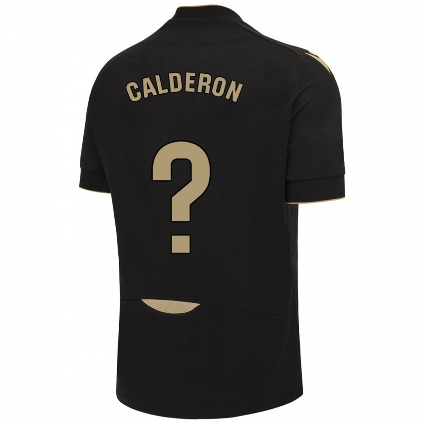 Kinder Martín Calderón #0 Schwarz Auswärtstrikot Trikot 2023/24 T-Shirt Österreich