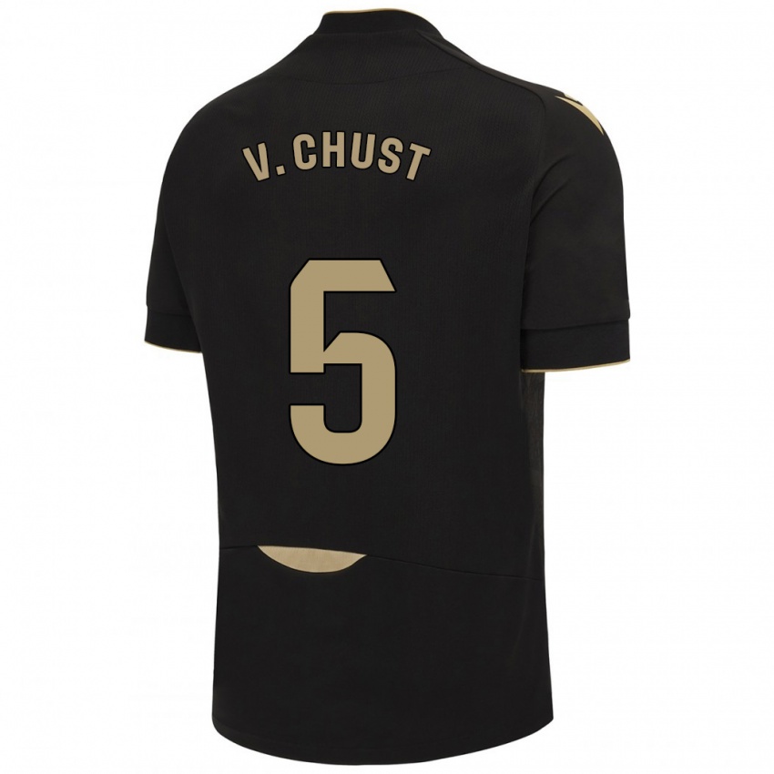 Kinder Victor Chust #5 Schwarz Auswärtstrikot Trikot 2023/24 T-Shirt Österreich