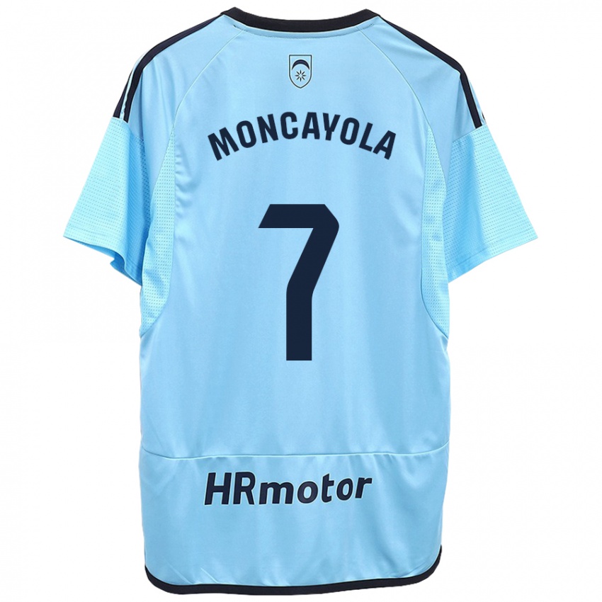 Kinder Jon Moncayola #7 Blau Auswärtstrikot Trikot 2023/24 T-Shirt Österreich