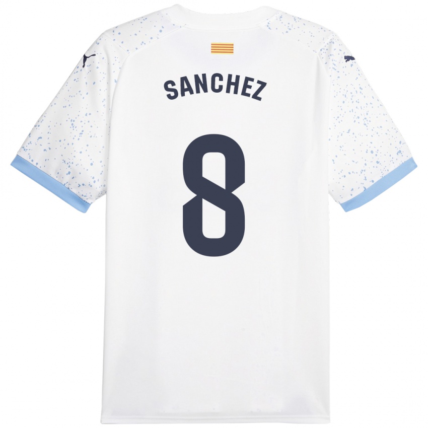 Kinder Miguel Ángel Sánchez #8 Weiß Auswärtstrikot Trikot 2023/24 T-Shirt Österreich