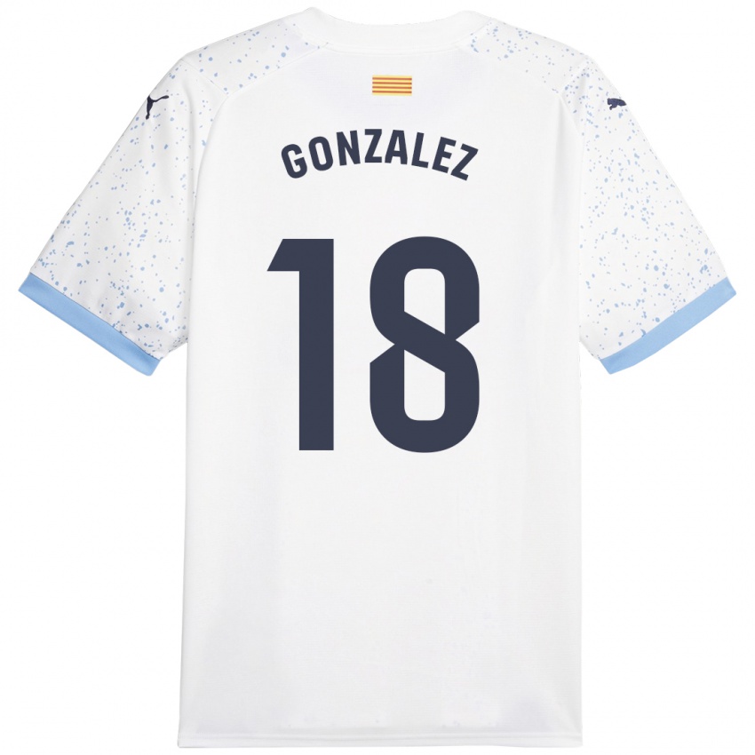 Kinder Gerard Gonzalez #18 Weiß Auswärtstrikot Trikot 2023/24 T-Shirt Österreich