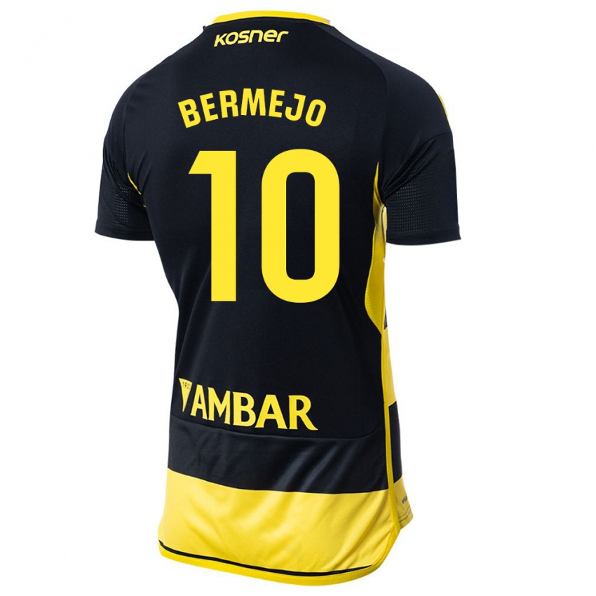 Kinder Sergio Bermejo #10 Schwarz Gelb Auswärtstrikot Trikot 2023/24 T-Shirt Österreich