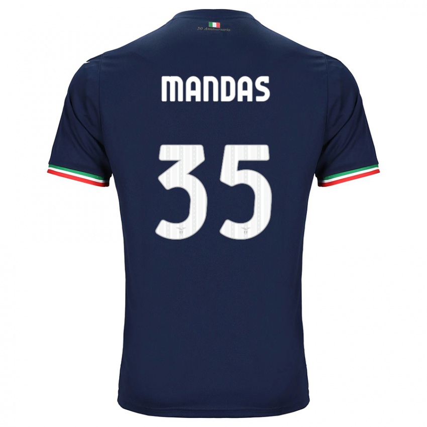 Kinder Christos Mandas #35 Marine Auswärtstrikot Trikot 2023/24 T-Shirt Österreich