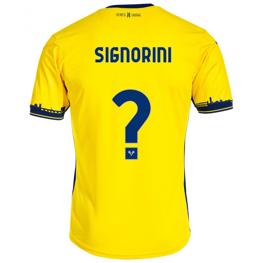 Kinder Simone Signorini #0 Gelb Auswärtstrikot Trikot 2023/24 T-Shirt Österreich