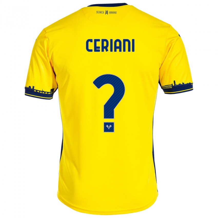 Kinder Filippo Ceriani #0 Gelb Auswärtstrikot Trikot 2023/24 T-Shirt Österreich
