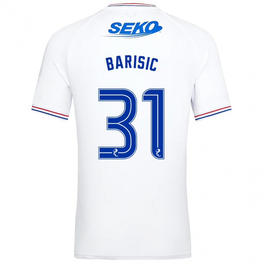 Kinder Borna Barisic #31 Weiß Auswärtstrikot Trikot 2023/24 T-Shirt Österreich