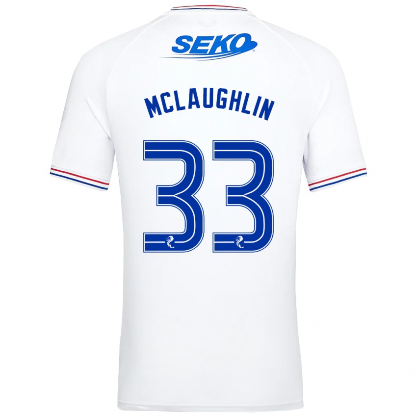 Kinder Jon Mclaughlin #33 Weiß Auswärtstrikot Trikot 2023/24 T-Shirt Österreich