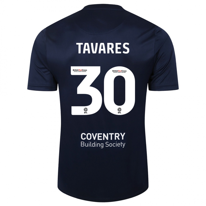 Kinder Fábio Tavares #30 Rote Marine Auswärtstrikot Trikot 2023/24 T-Shirt Österreich