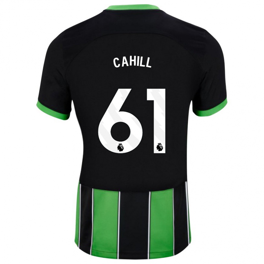 Kinder Killian Cahill #61 Schwarz Grün Auswärtstrikot Trikot 2023/24 T-Shirt Österreich