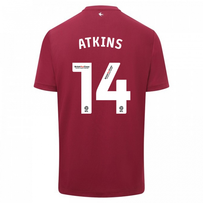 Kinder Zoe Atkins #14 Rot Auswärtstrikot Trikot 2023/24 T-Shirt Österreich