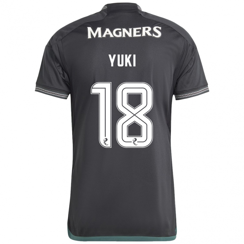 Kinder Yuki Kobayashi #18 Schwarz Auswärtstrikot Trikot 2023/24 T-Shirt Österreich