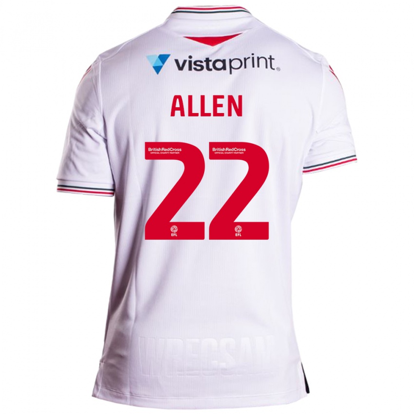 Kinder Keren Allen #22 Weiß Auswärtstrikot Trikot 2023/24 T-Shirt Österreich