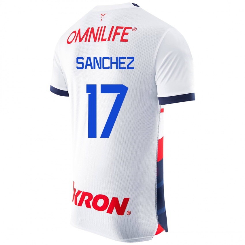 Kinder Jesús Sánchez #17 Weiß Auswärtstrikot Trikot 2023/24 T-Shirt Österreich
