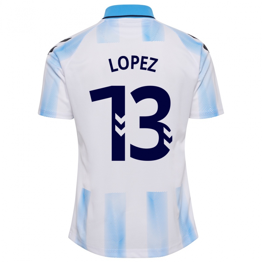 Herren Carlos López #13 Weiß Blau Heimtrikot Trikot 2023/24 T-Shirt Österreich