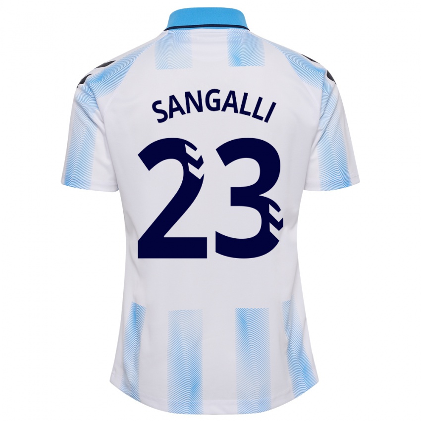 Herren Luca Sangalli #23 Weiß Blau Heimtrikot Trikot 2023/24 T-Shirt Österreich