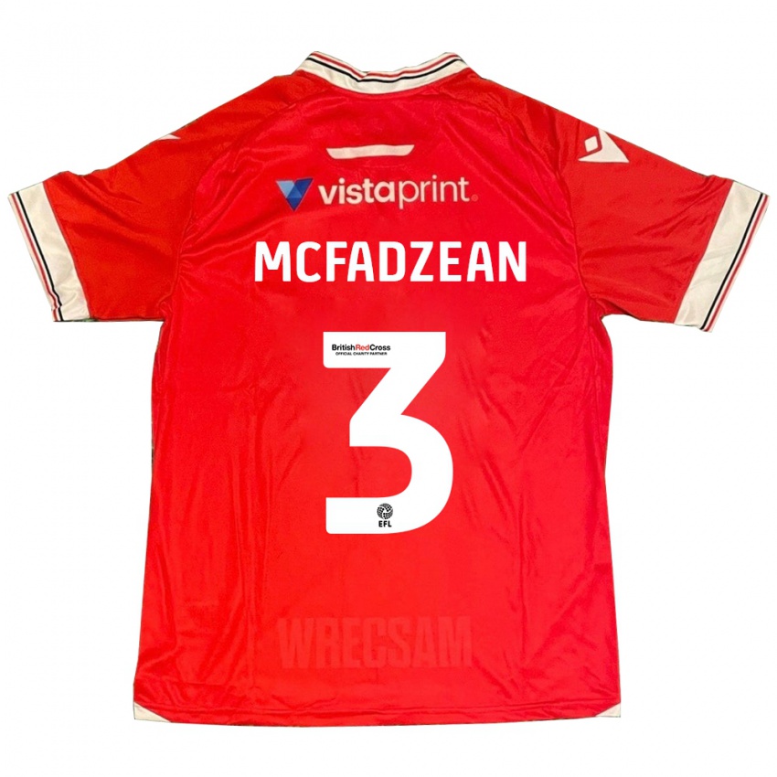 Herren Callum Mcfadzean #3 Rot Heimtrikot Trikot 2023/24 T-Shirt Österreich