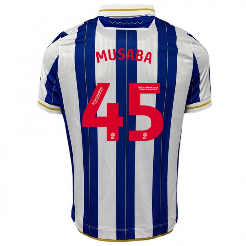 Herren Anthony Musaba #45 Blau Weiss Heimtrikot Trikot 2023/24 T-Shirt Österreich