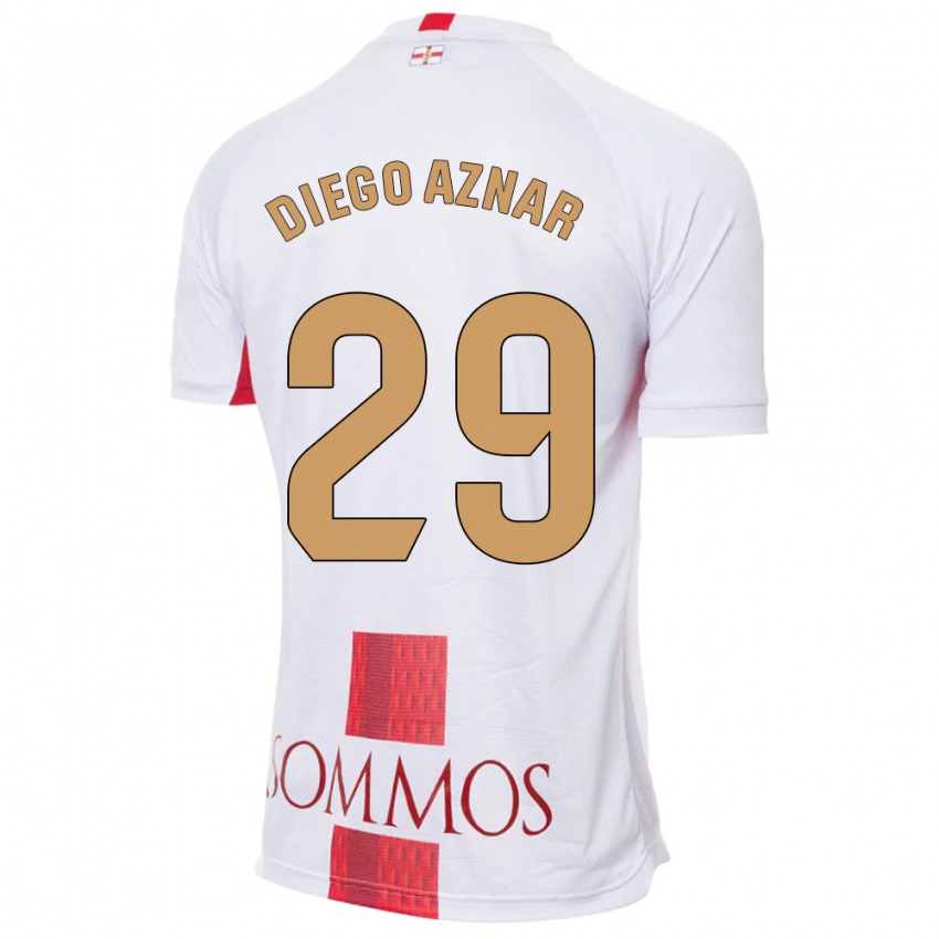 Herren Diego Aznar #29 Weiß Auswärtstrikot Trikot 2023/24 T-Shirt Österreich